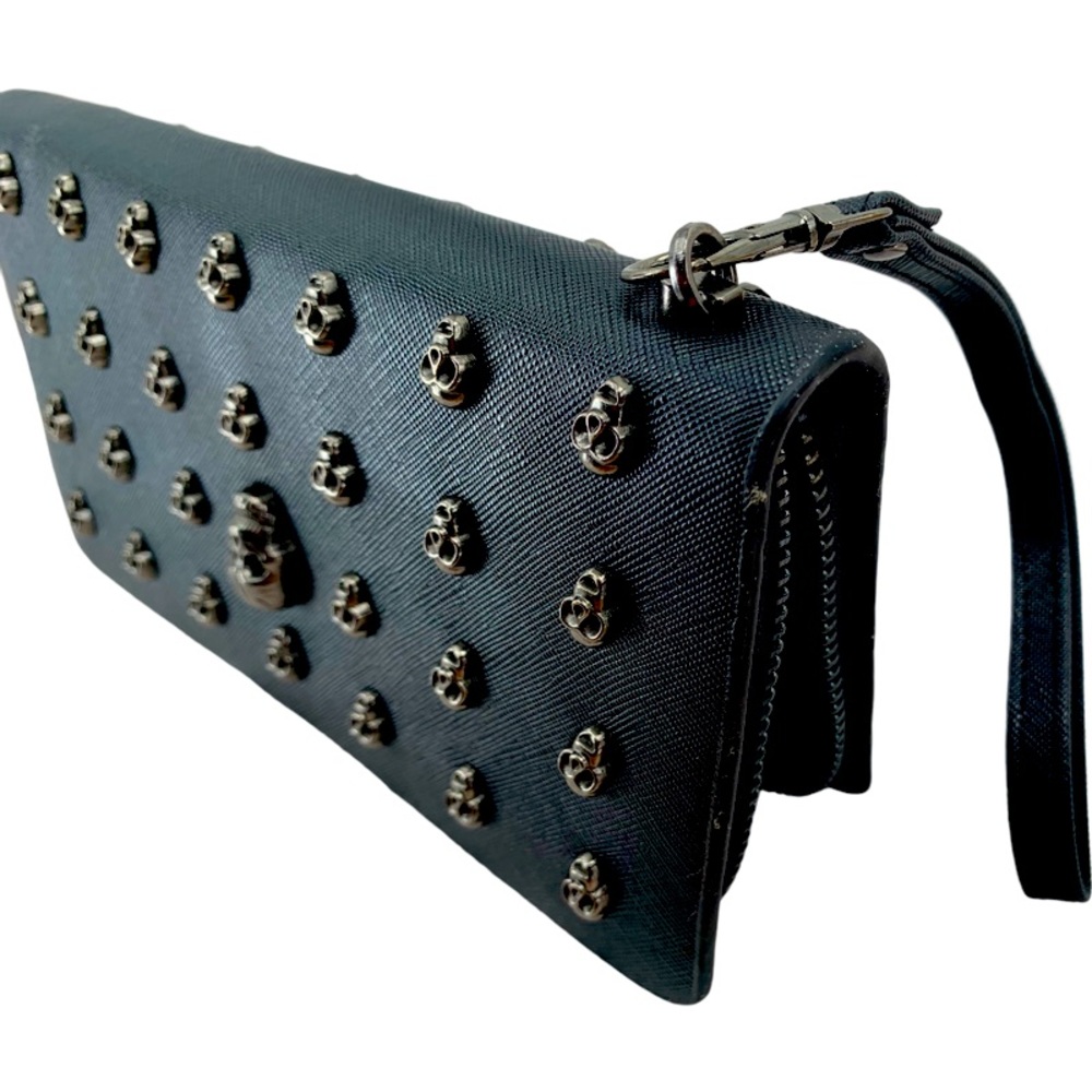 Thomas Wylde Conventional Wallet | NWT    Black Leather Skull Long Wallet